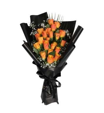 Fiery Red Roses Bouquet