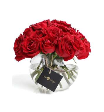 Vased Bunch Of Red Roses